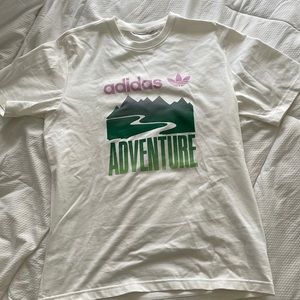 White adidas graphic shirt in small